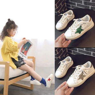 New 2020 Children's Stars Casual Sneakers Spring Autumn Fashion KIds Lace-Up PU Leather Boys School Shoes Sports Shoes for Girls