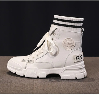 New 2020 Fashion Woman High Platform Sneakers Spring Female Shoes Black White Sneakers Breathable Zapatos Casual Mujer Size