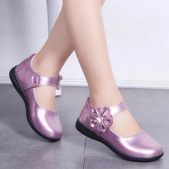 New 2020 Girl's Princess Shoes Flower Mary Jane Flat Shoes for Girl PU Leather Party Wedding Dress Shoes for Little Girl/Big Kid