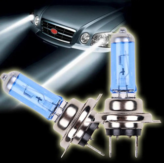 NEW 2pcs H7 6000K Gas Halogen Headlight Blue Housing Provides White Light Lamp Bulbs 55W 12V Automotive Headlights Ultra quartz
