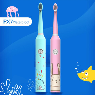 New 3 Modes Children Sonic Electric Toothbrush Cartoon Pattern for Kids with 2 DuPont Bristles Electric Tooth Teeth Brush Heads