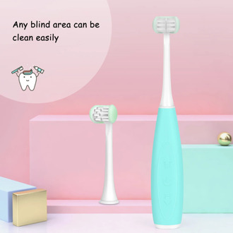 New 3 Side kids Sonic Electric Toothbrush 5 Modes USB Intelligent Acoustic Teeth Tooth Brush Cartoon Pattern for Children 2 Head