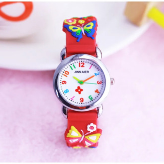 New 3D Cartoon fashion butterfly silicone design kids Watch Children Girls Boys Students Quartz Wristwatches relogio kol saati