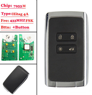 New 4 btns Smart Remote key card 433.92Mhz For Renault Megane4 Talisman Espace 5 Kadjar 2015 with PCF7953M HITAG AES 4A CHIP