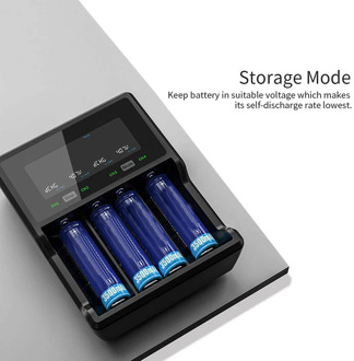 New 4-Way VC4S Battery Charger With USB Cable 3.7V Li-ion QC3.0 Fast Charging Batteris Parts for AAA/AA 14650/17500/18350/18650