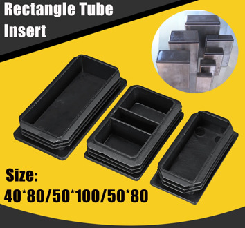 New 40x80/50x100/50x80 Rectangle Tubing Insert Plastic End Cap Finishing Plug Oblong Hole Insert