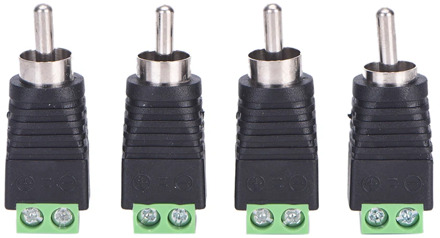 New 4pcs/lot CCTV Phono RCA Male Plug TO AV Terminal Connector Video AV Speaker Wire cable to Audio Male RCA Connector Adapter