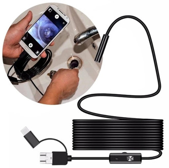 New 7.0mm Endoscope Camera 1080P HD Mini USB Endoscope 6 LED 1/2/5/10M Cable Waterproof Inspection Borescope for Android PC