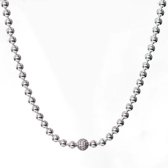 New 925 Sterling Silver Necklace Beads & Pave Crystal Sliding Necklace For Women Wedding Gift Diy Europe Jewelry