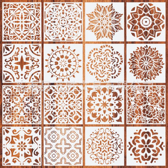 New Amazon cross border Mandala Mandala auxiliary painting template stone wall painting spray pattern ruler