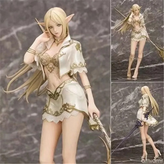 NEW Anime Lineage heaven 2 Elf Female Mage with Weapon PVC Action Figure Collectible Model Toys For Children Christmas Gift