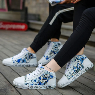 New ankle boots women PU leather sneakers men and women cross strap retro punk high-top sneakers flat canvas shoes Botas Mujer