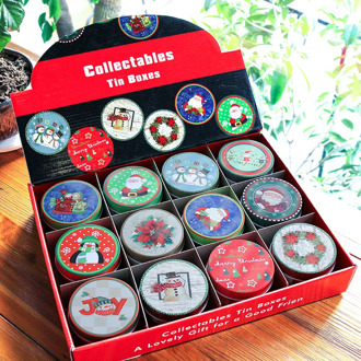 New Arrival! 12pcs/lot 2019 New Printings Christmas Tin Candy Box Baking Case Cookies Box Chocolate Gift Metal Storage Box