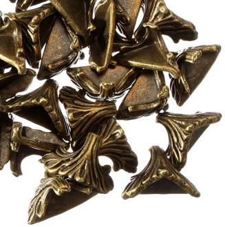 New Arrival 30PCs 19mm x 11mm Antique Bronze Pattern Carved Box Desk Box Edge 30 X Box Corner Foot Protector