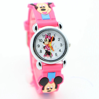 New arrival 3D cartoon minnie desgin Students fashion Watches Children Kids girls watch Casual Quartz Wristwatch Relojes