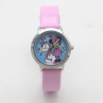 New arrival Fashion Leather Quartz kids cartoon Mickey rides unicorn Watch children student Watches Relogio Feminino kol saati