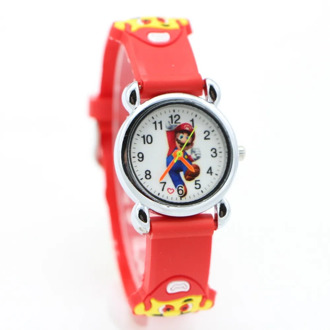 New Arrival High Quality 3D Cartoon Super Mario Doll Kids Watch Children Girls Boys Students Quartz Supermario Wristwatch