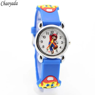 New Arrival High Quality Cartoon 3D Lovely Super Mario Girls Boys Children Students Quartz WristWatch Very Popular Kids Watches