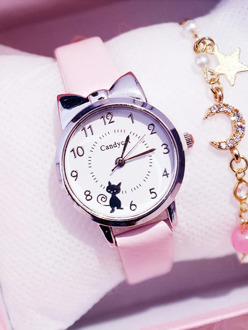 New Arrival High Quality Cute Cat Children's Fashion Kids Watches Jelly Boys Girls Students Clock Wristwatch Relogio Kol Saati