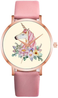 New Arrival High Quality Women's ladies Watch Luxury Unicorn Kids Girls Boys Gift Cartoon Leather Wristwatches Relogio Masculino