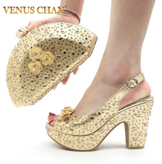 New Arrival Italian Women Shoes and Bag Set Decorated with Rhinestone In Party African Italian Shoes and Bag Set Party Shoes Bag