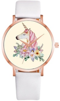 New arrival unicorn Design Fashion Cartoon Children Watch Fashion Girl Student Leather quartz kids Watches Relojes