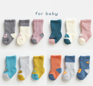 New autumn and winter wool ring thickened baby socks newborn boys and girls middle tube baby socks cotton children's warm socks