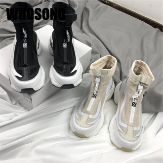 New Autumn Women Platform Sneakers Ladies Brand Shoes Girls High Chunky Sneakers Sport Sneakers Slip On Casual Sneakers Trainers