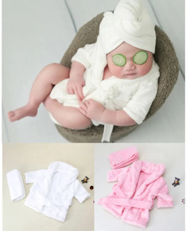 New Baby Bathrobes Bath Towel Solid Color Warm Baby Hooded Robe With Belt Newborn Photography Props Baby Photo Shoot Accessories