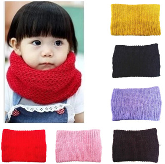 New Baby Winter Scarf For Boys Girls Warm Brushed Knit Neck Warmer Circle Wrap baby Cowl Loop Snood Shawl Scarf Unisex