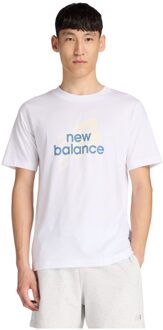 New Balance Anglar Logo T-shirt Wit - S