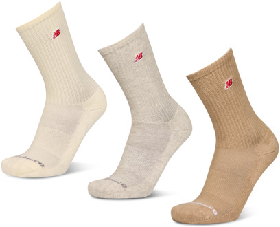 New Balance Ankle 3 Pack Sokken Unisex - Beige - Maat 35-38 - Katoen
