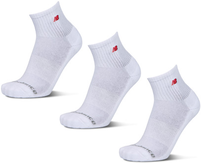 New Balance Ankle 3 Sokken Unisex - Wit - Maat 39-42 - Katoen White