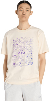 New Balance Athletics Culture Mural T-shirt T-shirts Heren - Beige - Maat XS - Katoen Jersey