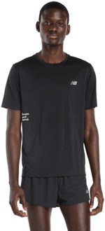 New Balance Athletics Graphic T-shirt T-shirts Heren - Zwart - Maat M - Poly Jersey Black