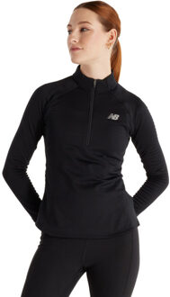 New Balance Athletics Heat Grid 1/2 Zip Dames zwart/zwart - L