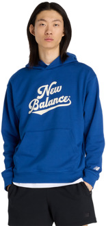 New Balance Athletics Legacy Hoodie Hoodies Heren - Blauw - Maat XS - Katoen Jersey Blue