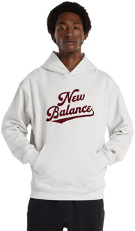 New Balance Athletics Legacy Hoodie Hoodies Heren - Grijs - Maat XXL - Katoen Jersey Grey