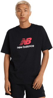 New Balance Athletics Logo T-shirt T-shirts Heren - Zwart - Maat XS - Katoen Jersey Black