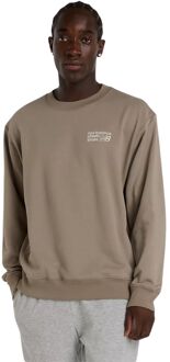 New Balance Athletics Premium Logo Crew Casual Sweater Heren XL Bruin