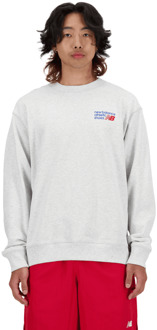 New Balance Athletics Premium Logo Crew Sweatshirts Heren - Grijs - Maat XS - Katoen Jersey Grey