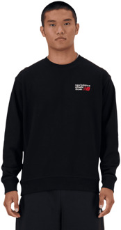 New Balance Athletics Premium Logo Crew Sweatshirts Heren - Zwart - Maat L - Katoen Jersey Black