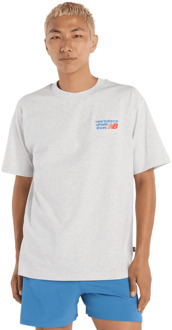 New Balance Athletics Premium Logo T-shirt T-shirts Heren - Grijs - Maat XS - Katoen Jersey Grey