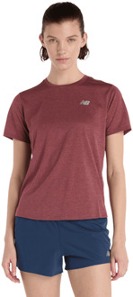 New Balance Athletics T-shirt T-shirts Dames - Rood - Maat M - Poly Jersey Red