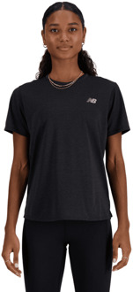 New Balance Athletics T-shirt T-shirts Dames - Zwart - Maat XS - Poly Jersey Black
