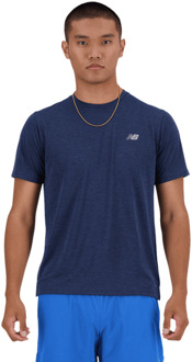 New Balance Athletics T-shirt T-shirts Heren - Blauw - Maat L - Poly Jersey Blue