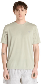 New Balance Athletics T-shirt T-shirts Heren - Groen - Maat M - Poly Jersey Green