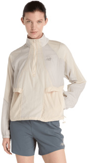 New Balance Better Run Water Resistant Jacket Jassen Dames - Beige - Maat L - Nylon