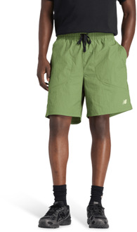 New Balance Castlefield Woven Short 7 Inch Korte Broeken Heren - Groen - Maat XS - Poly Jersey Green