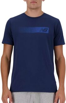 New Balance Core Heathered Shirt Heren donkerblauw - blauw - L